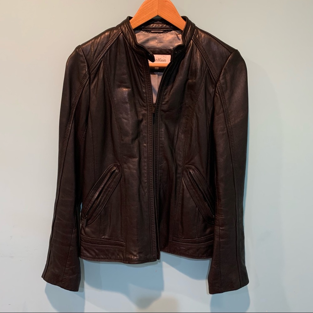 Calvin Klein leather jacket size small